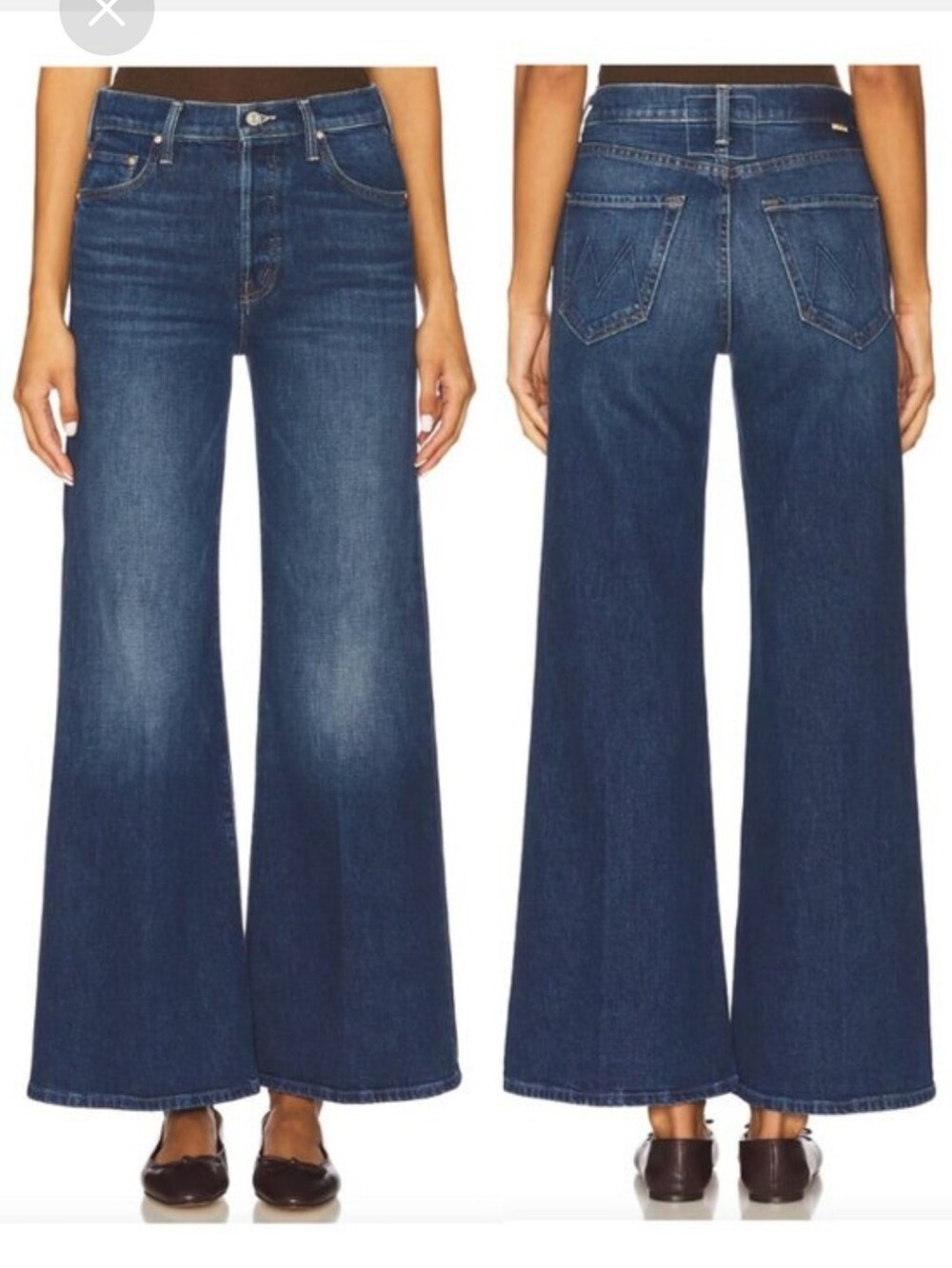 MOTHER  Superior Tomcat Wide-Leg High-Rise Jeans - Indigo Blue